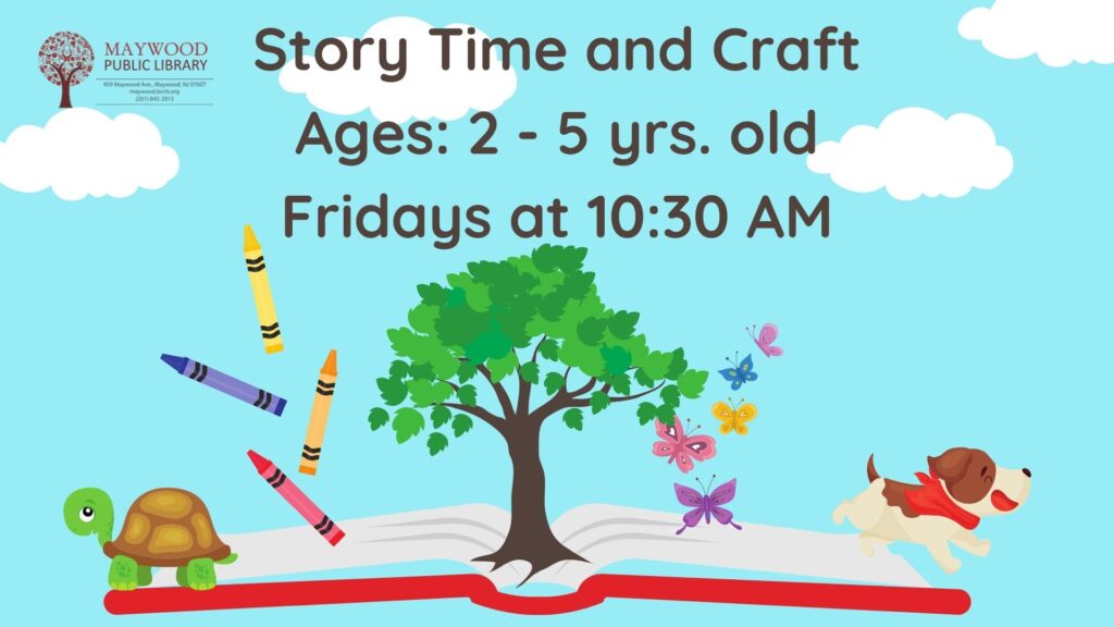 Story Time and Craft for ages 2-5 years old.
Fridays at 10:30 am